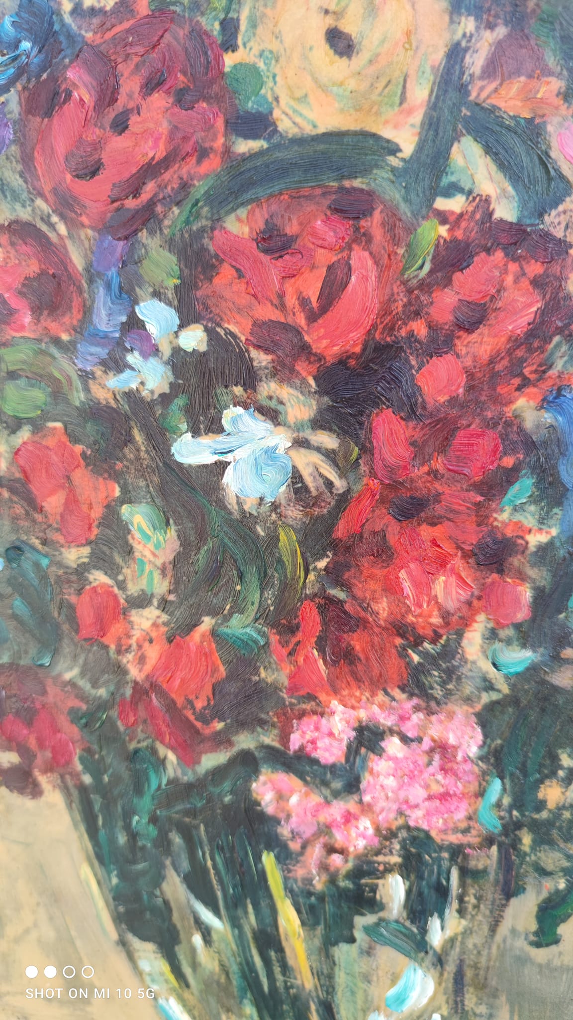 Flower Bouquet Painting by Anton Lamprecht, oil on canvas