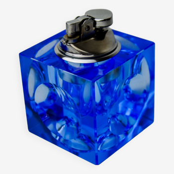 Briquet loupe par Antonio Imperatore, verre de murano bleu, italie, 1970