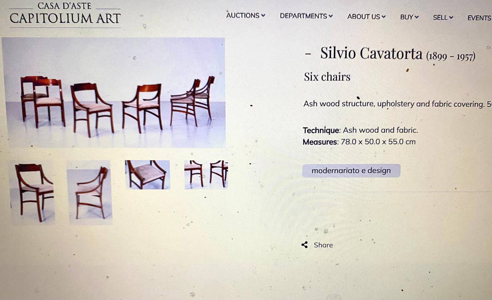 Mid-Century Modern Cavatorta Wood Dining Chairs, Italy 1960s