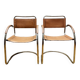 Pair of vintage tubular armchairs 1960s