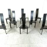 Set of 8 dining chairs by Rob & Dries van den Berghe, 1980s - set of 8