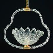Charming Art Deco Barovier & Toso pendant light chandelier Murano glass, 1950s