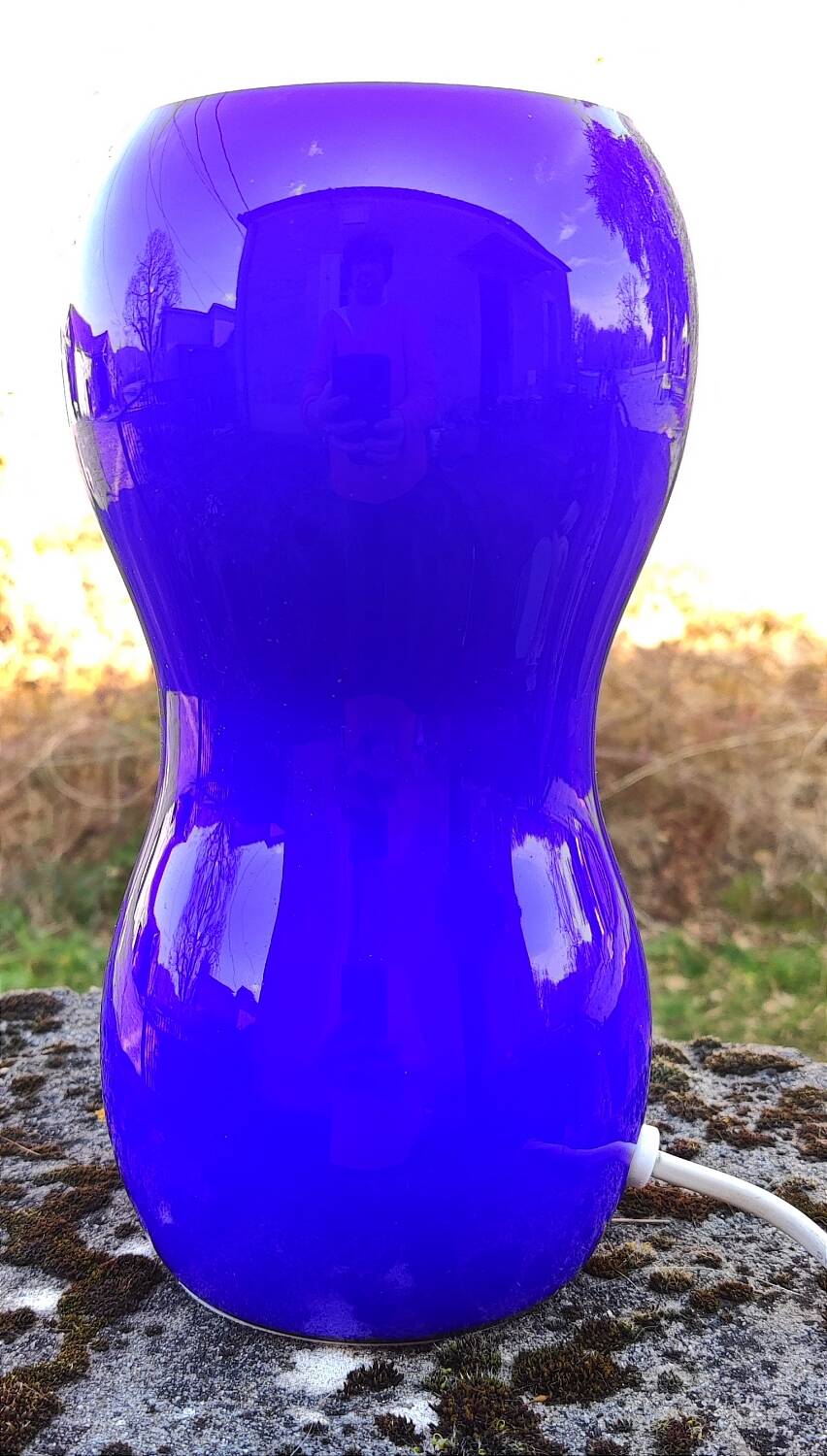 Blue glass lamp - Ikea vintage 1990