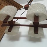 Scandinavian style hanging lamp in perspex and wood