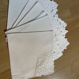 Old openwork embroidered tablecloth + napkins
