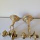 Duo of brass balance wall candle holders