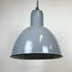 Bauhaus Grey Enamel Industrial Pendant Lamp, 1950s