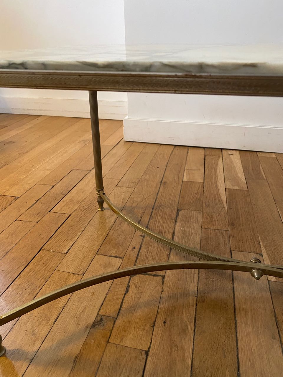 Marble and brass coffee table