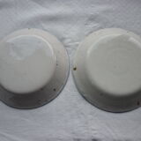 Set de 2 assiettes calotte faience anciennes decor floral