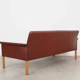 Brown leather sofa, Danish design, 1960s