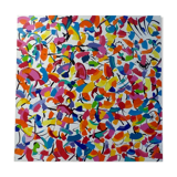 Tableau composition abstraite de Claudia T année 2015, pièce unique