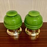 Paire de lampes verre Design scandinave 1950.
