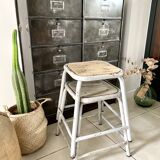 Pair of industrial workshop stools