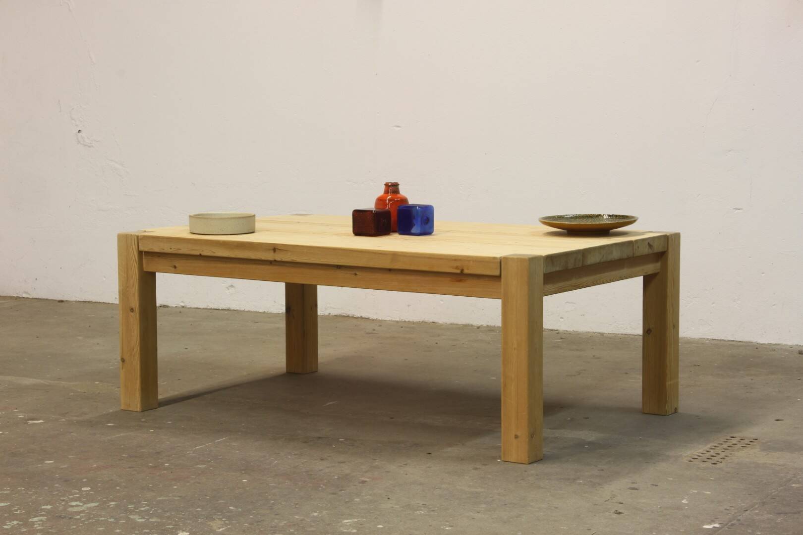 Danish Solid Pine Wood Coffee Table from the 1970s/80s