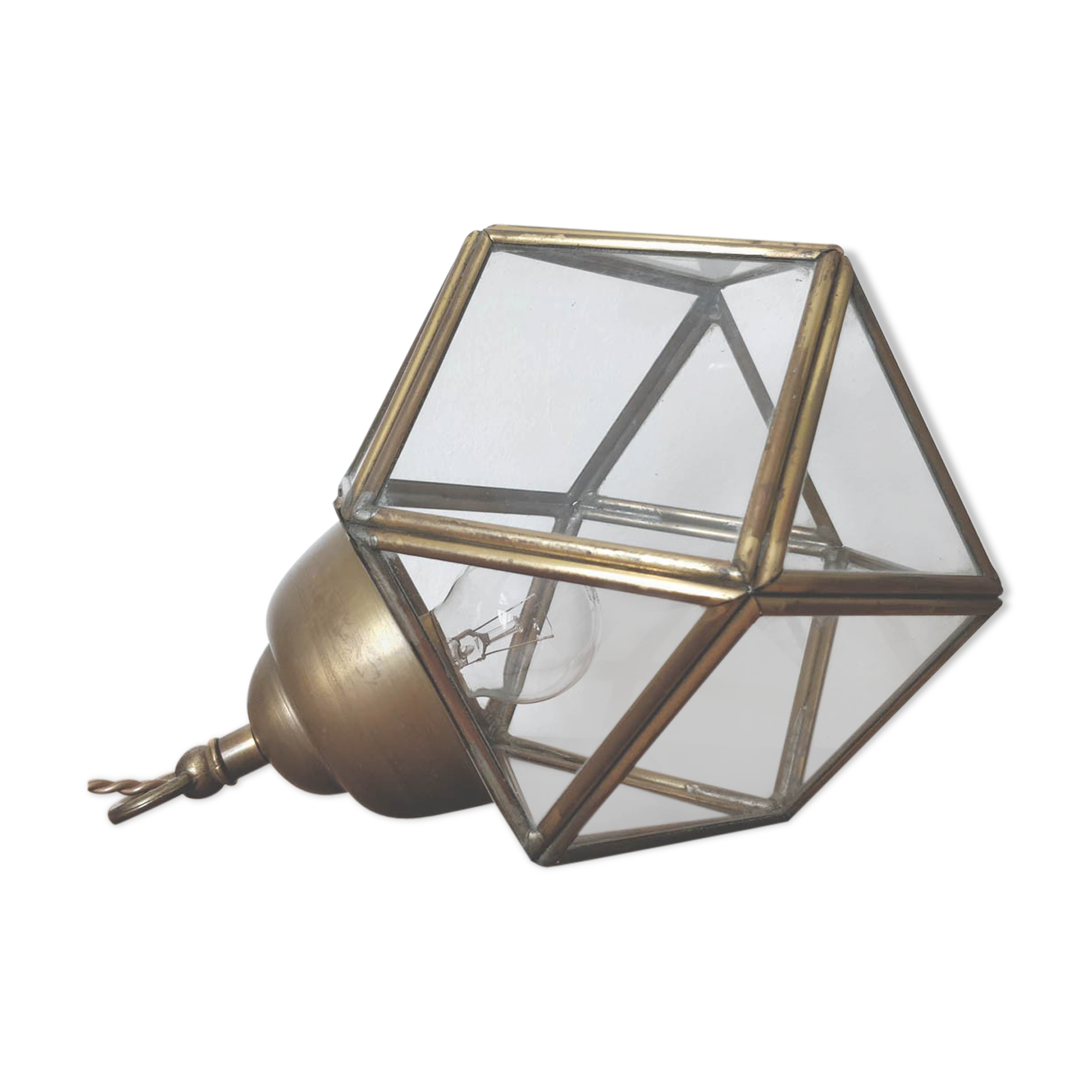 Brass polygon lamp