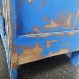 Vintage Jam Cupboard / Small Blue Workshop Cabinet