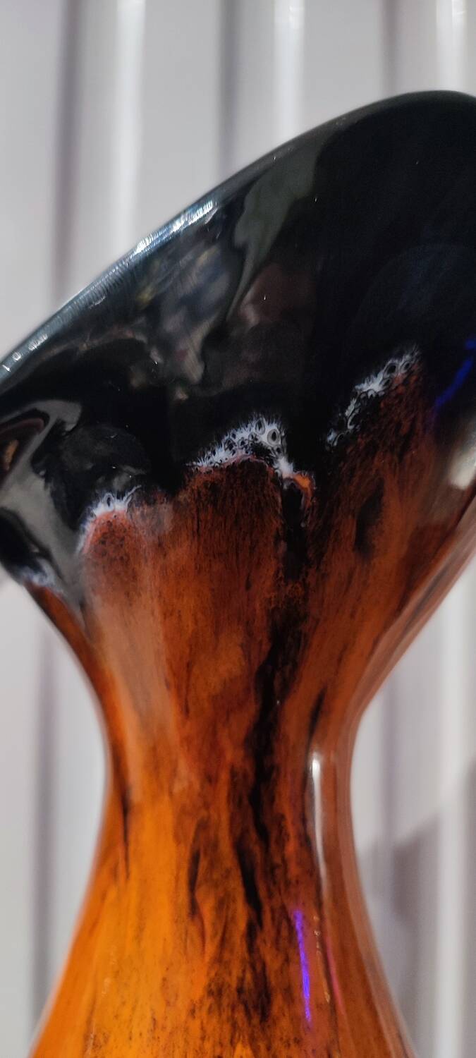 Flamed ceramic pitcher vase 1960