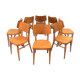Set of 8 wooden dining chairs 1950’s