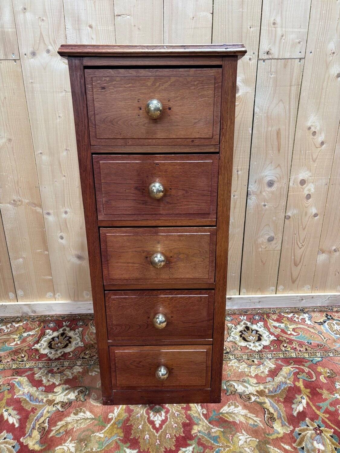 Antique oak chest of drawers - late 19th/early 20th century.