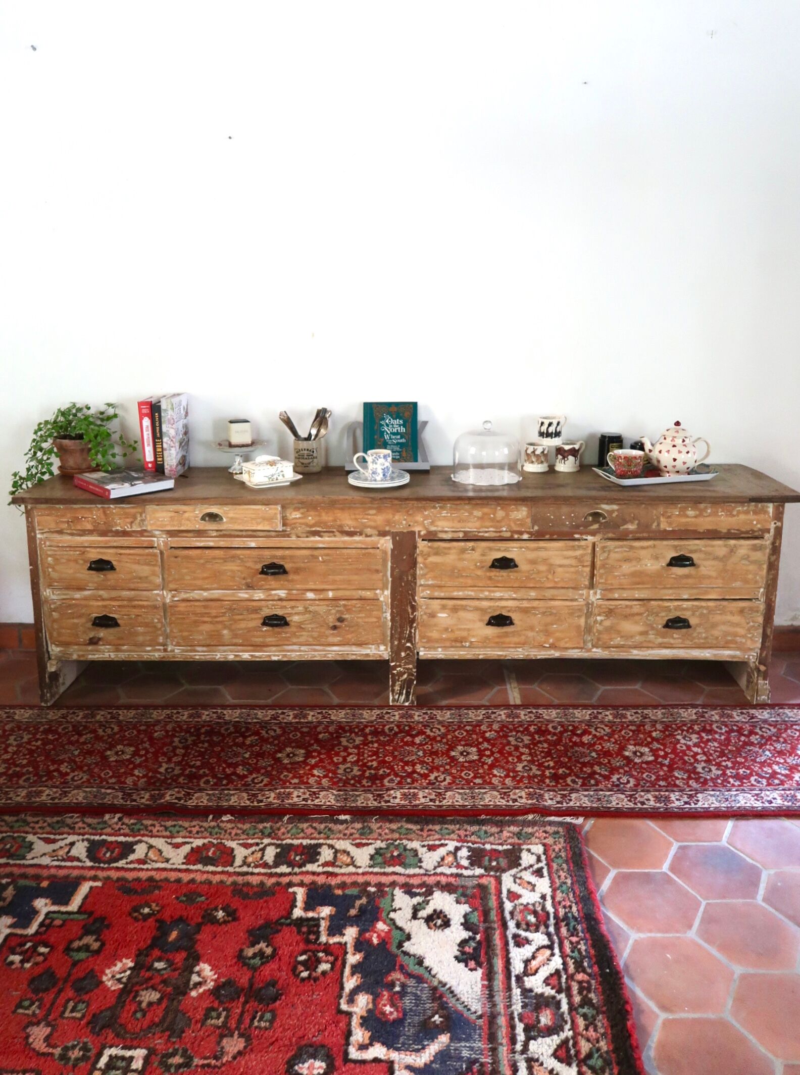 Meuble de métier comptoir en bois