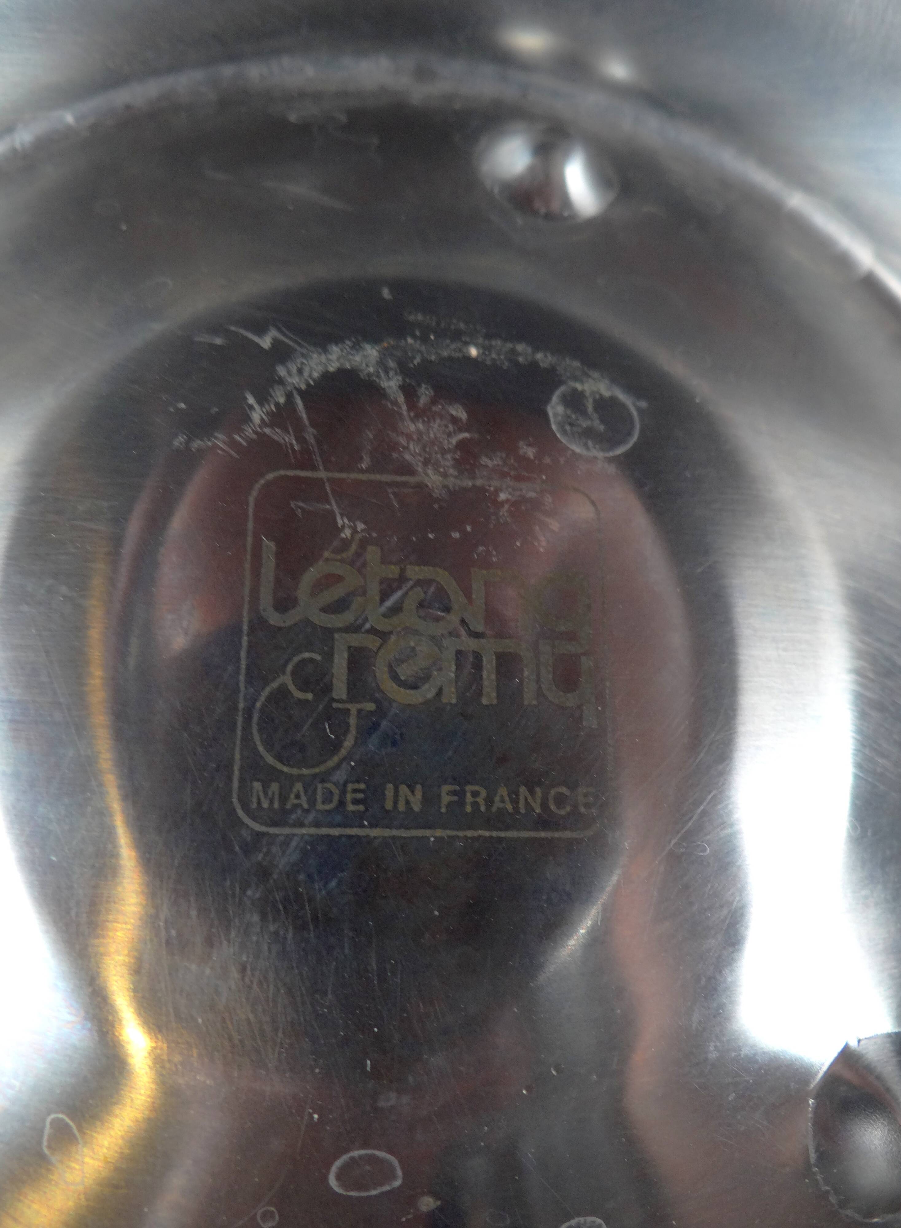 Vintage 80s silver and gold stainless steel champagne bucket by Létang Rémy