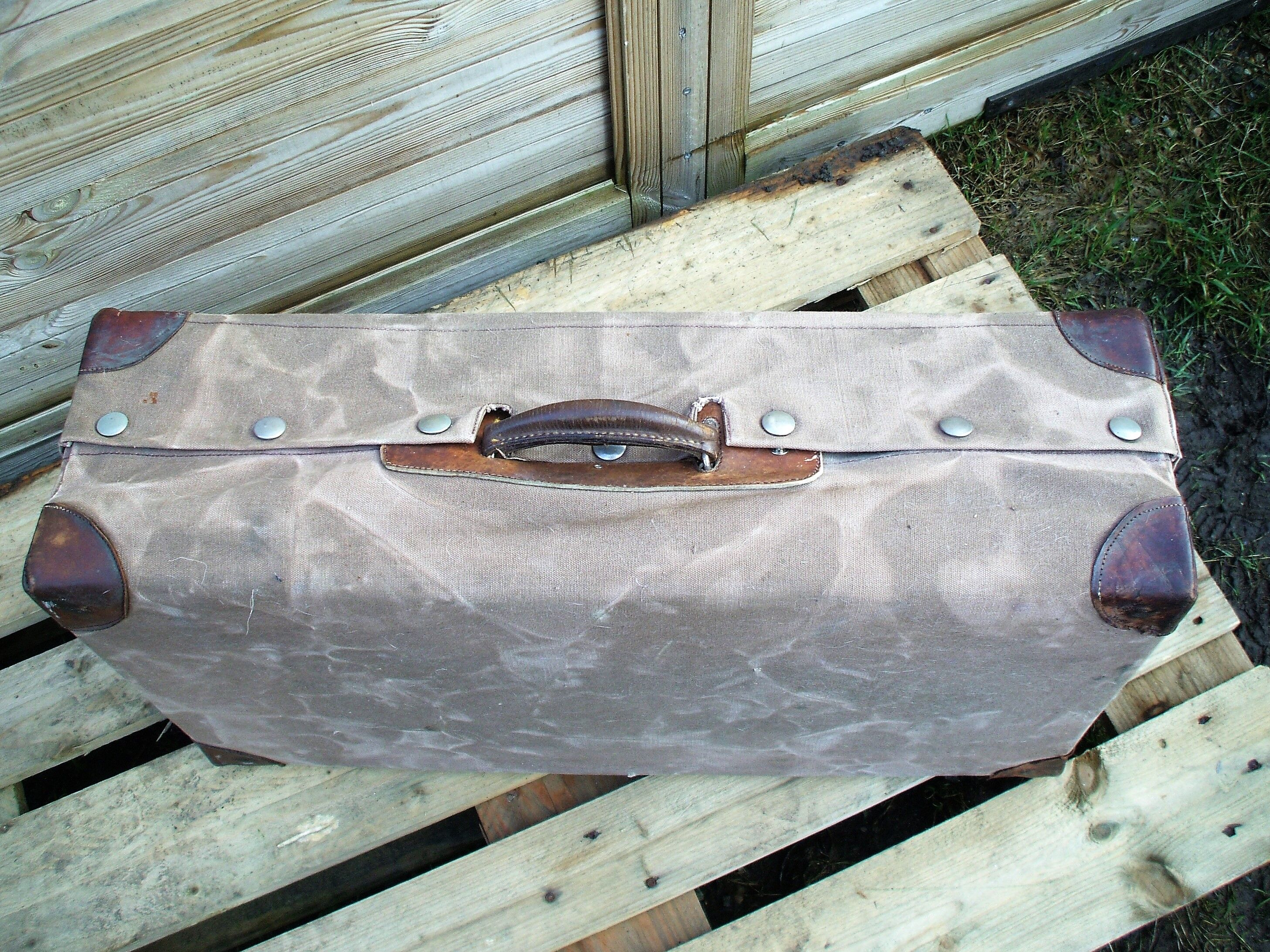 Old leather suitcase