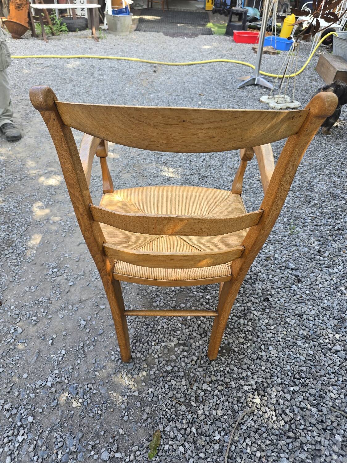 Oak straw armchair