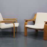 1970s Pair of Rare Restored Armchairs in the Style of Marco Zanuso, Czechoslovakia