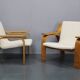 1970s Pair of Rare Restored Armchairs in the Style of Marco Zanuso, Czechoslovakia