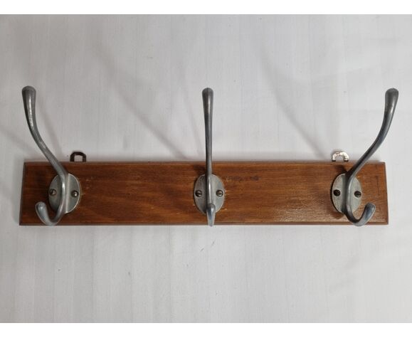 Old Metal And Wood Wall Coat Rack 3 Hooks 40 Cm Selency Old Metal And Wood Wall Coat Rack 3, Old Coat Rack For Wall