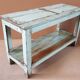 Burmese teak bench with original blue patina