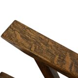 Art Deco oak armchair with webbing 1950s minimalist