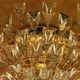 Stilkronen gold-plated brass and crystal glass chandelier, Italy 1970s