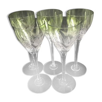 Lot de 5 verres à vin Roemer en cristal