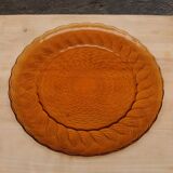 Plat à gâteau en verre orangé