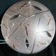 Art Deco pendant lamp in molded and pressed glass signed Degué, dragonfly motifs