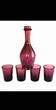 Service Verrerie de Biot, carafe et 4 verres en verre soufflé améthyste