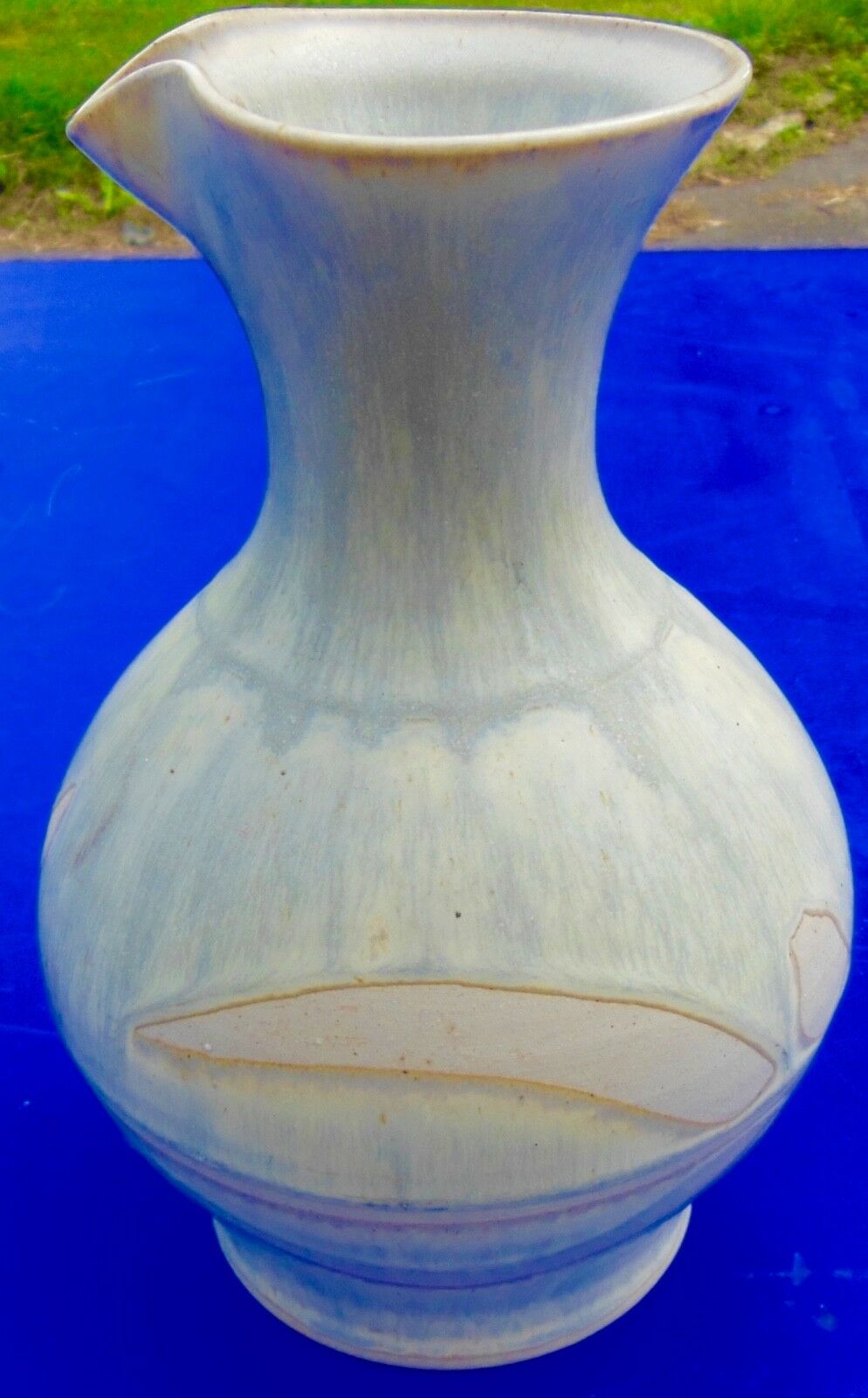 Pitcher or vase in glazed ceramics, signature to identify