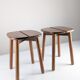 Pair of wooden stools by Pierre Gautier Delaye, France, 1960s
