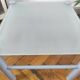 Side table / Vintage end table in frosted glass and metal – An