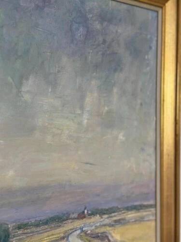 Swedish Oil on Panel “Räpplinge, Öland” by Emil Hagström, Vintage 70.5×55.5cm