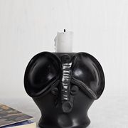 Stylised ceramic elephant candlestick signed vintage