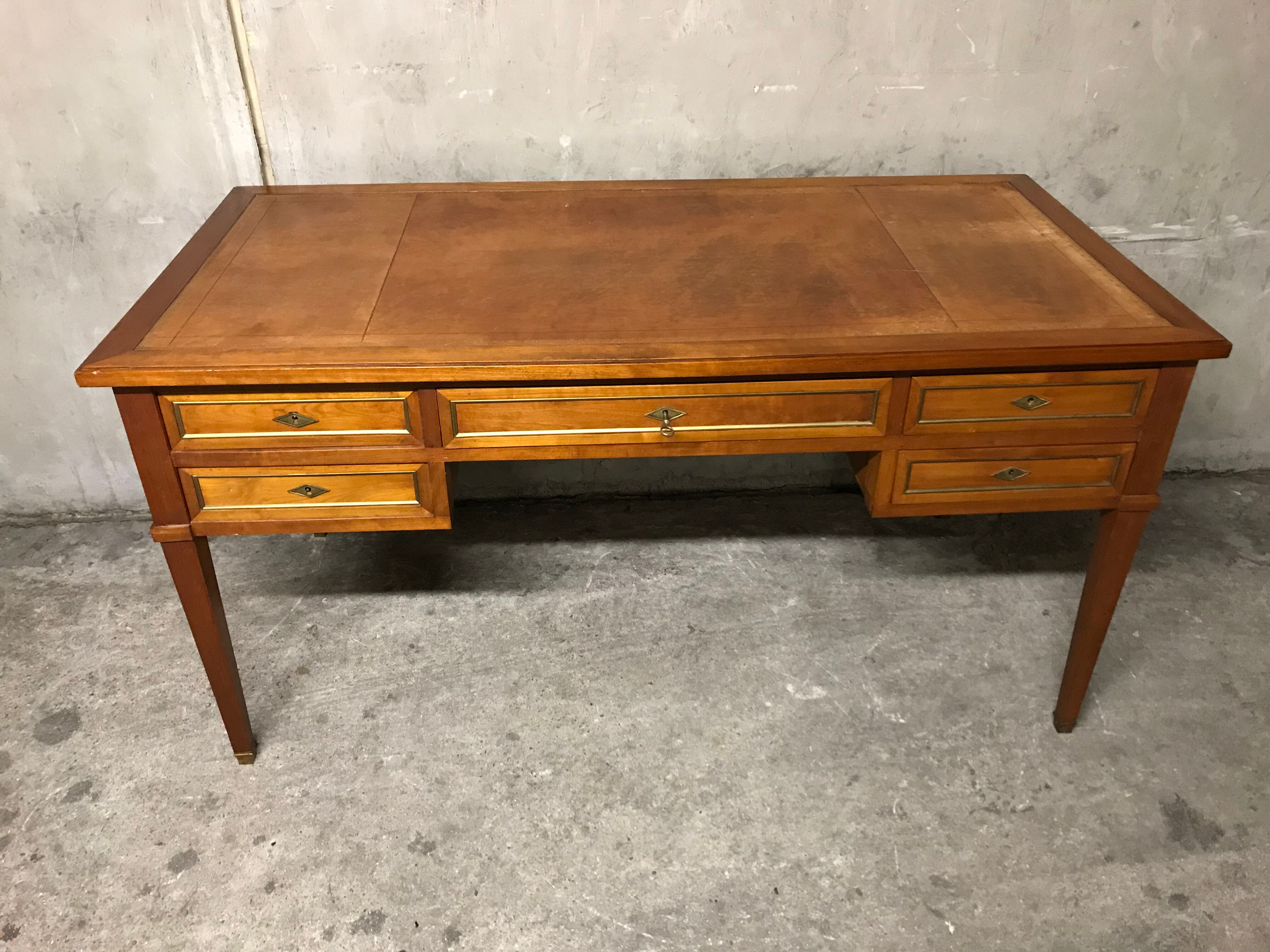 Bureau Louis XVI merisier