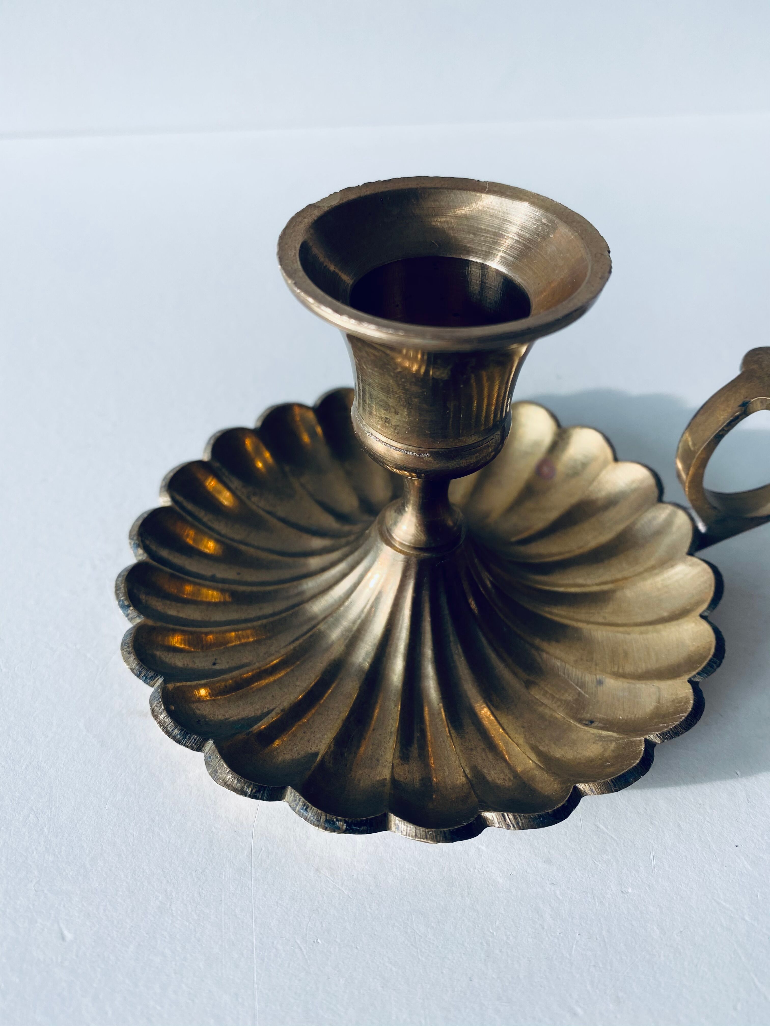 Old brass candlestick