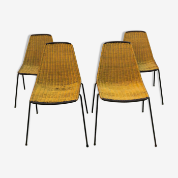 4 chaises « Baskets » vintage 1950s design Gian Franco Legler