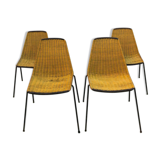 4 chairs vintage "Baskets" 1950s design Gian Franco Legler