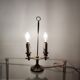 Bouillotte lamp with two lights in gilded bronze