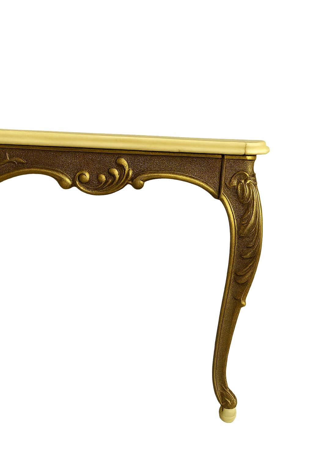 Marble coffee table with brass legs