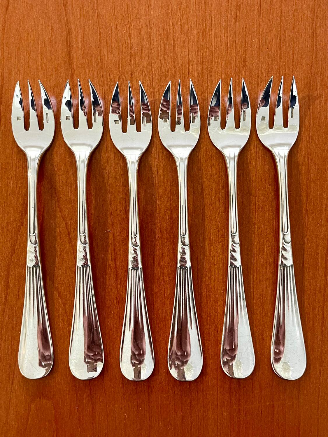 Christofle hemerocallis art nouveau, 6 oyster forks