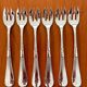 Christofle hemerocallis art nouveau, 6 oyster forks